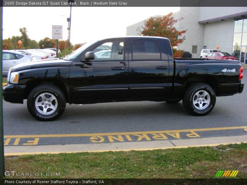 Black / Medium Slate Gray 2005 Dodge Dakota SLT Quad Cab 4x4