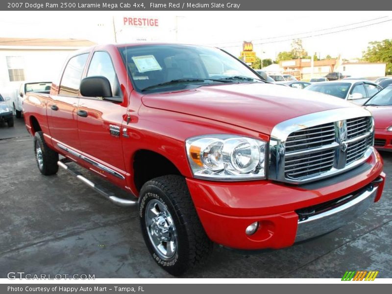 Flame Red / Medium Slate Gray 2007 Dodge Ram 2500 Laramie Mega Cab 4x4