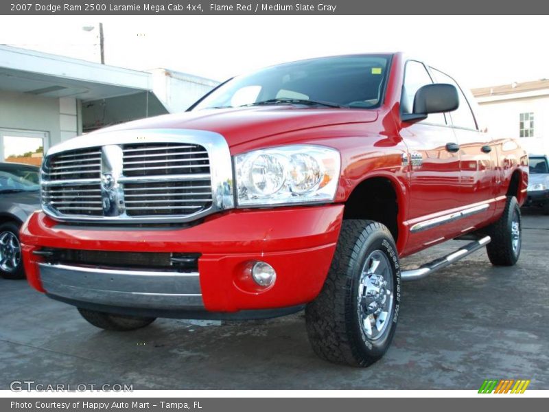 Flame Red / Medium Slate Gray 2007 Dodge Ram 2500 Laramie Mega Cab 4x4