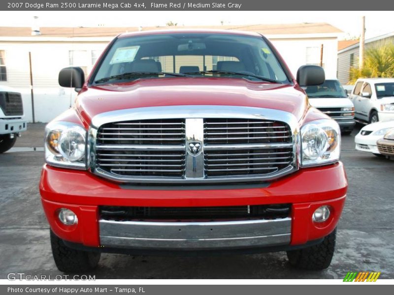 Flame Red / Medium Slate Gray 2007 Dodge Ram 2500 Laramie Mega Cab 4x4