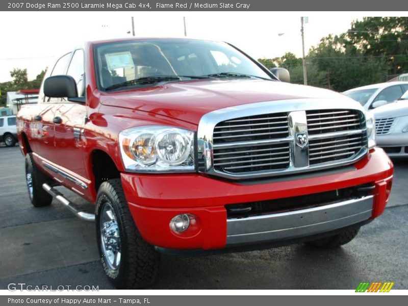 Flame Red / Medium Slate Gray 2007 Dodge Ram 2500 Laramie Mega Cab 4x4