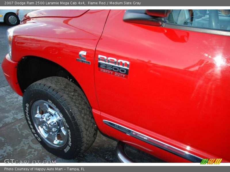 Flame Red / Medium Slate Gray 2007 Dodge Ram 2500 Laramie Mega Cab 4x4
