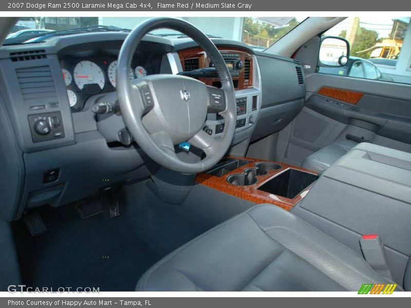 Flame Red / Medium Slate Gray 2007 Dodge Ram 2500 Laramie Mega Cab 4x4