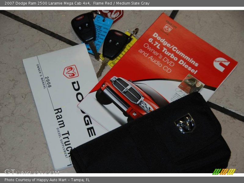 Flame Red / Medium Slate Gray 2007 Dodge Ram 2500 Laramie Mega Cab 4x4