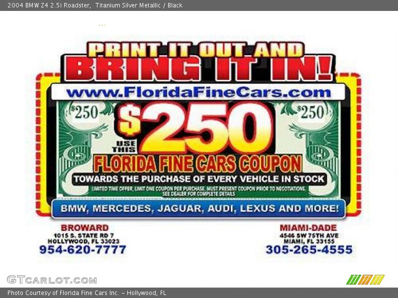 Titanium Silver Metallic / Black 2004 BMW Z4 2.5i Roadster