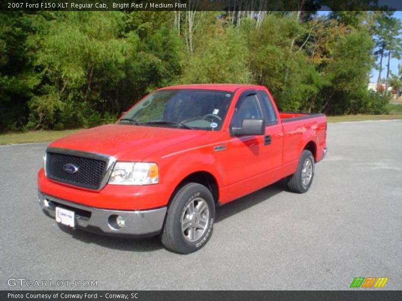 Bright Red / Medium Flint 2007 Ford F150 XLT Regular Cab