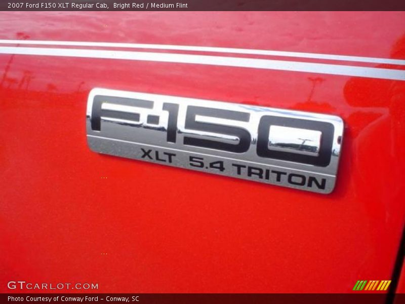 Bright Red / Medium Flint 2007 Ford F150 XLT Regular Cab