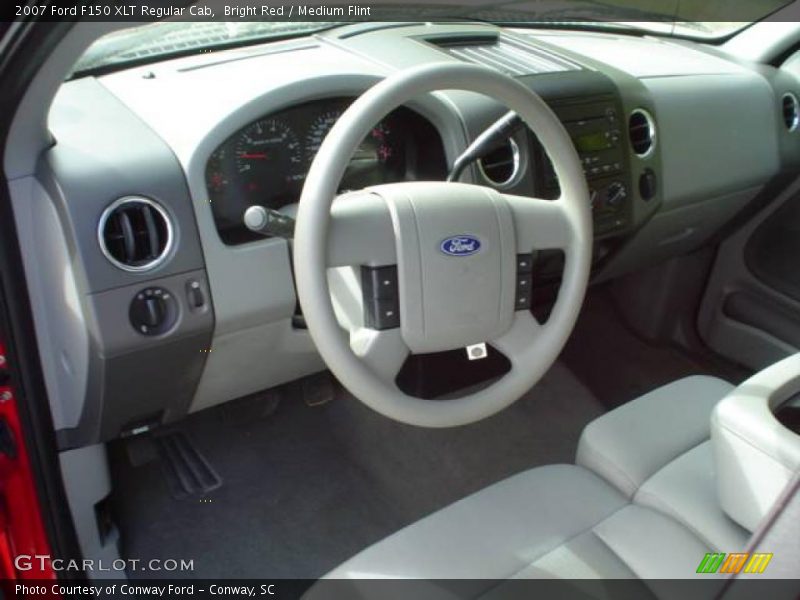 Bright Red / Medium Flint 2007 Ford F150 XLT Regular Cab