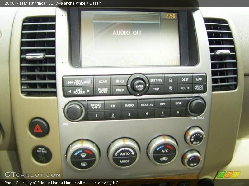 Avalanche White / Desert 2006 Nissan Pathfinder LE