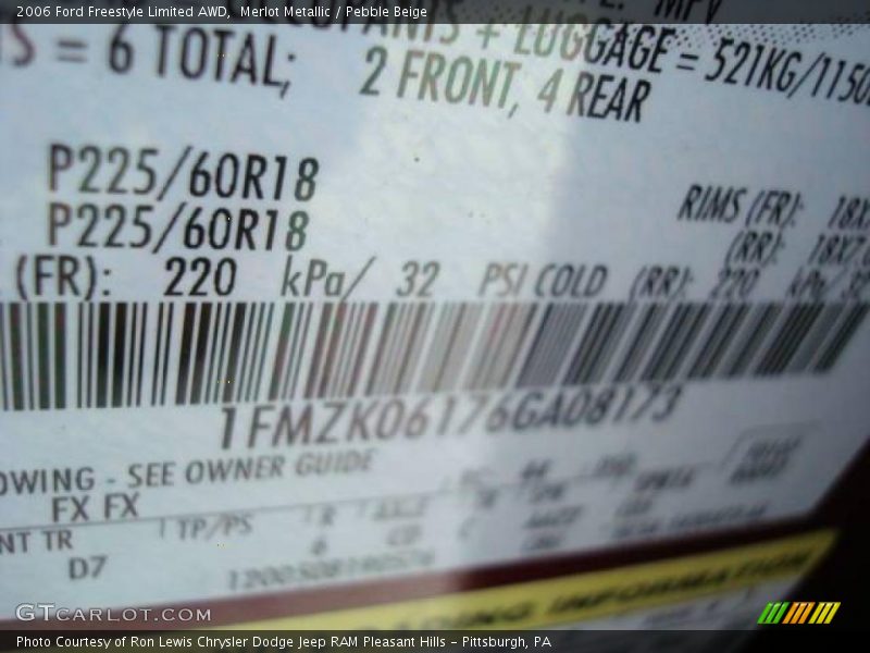 Merlot Metallic / Pebble Beige 2006 Ford Freestyle Limited AWD