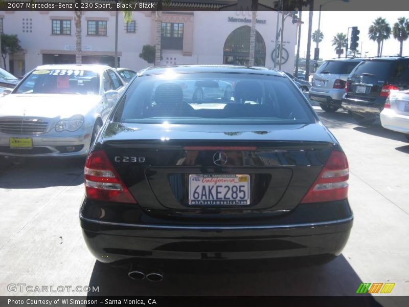 Black / Black 2007 Mercedes-Benz C 230 Sport