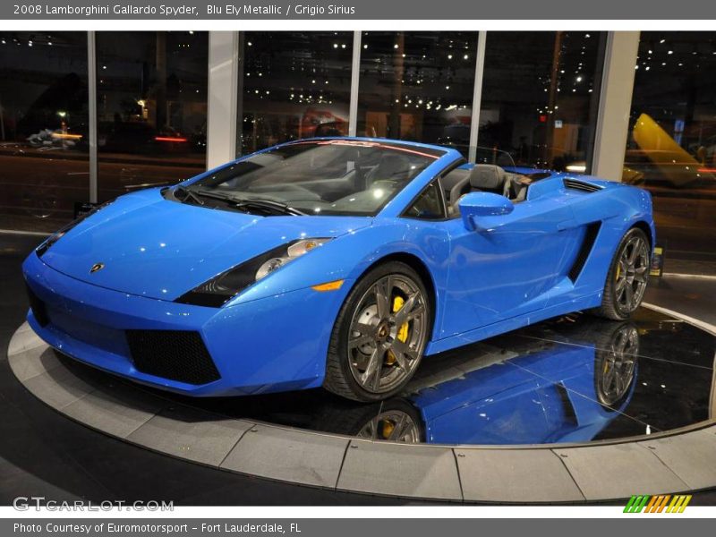 Blu Ely Metallic / Grigio Sirius 2008 Lamborghini Gallardo Spyder