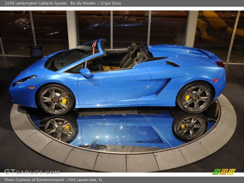 Blu Ely Metallic / Grigio Sirius 2008 Lamborghini Gallardo Spyder