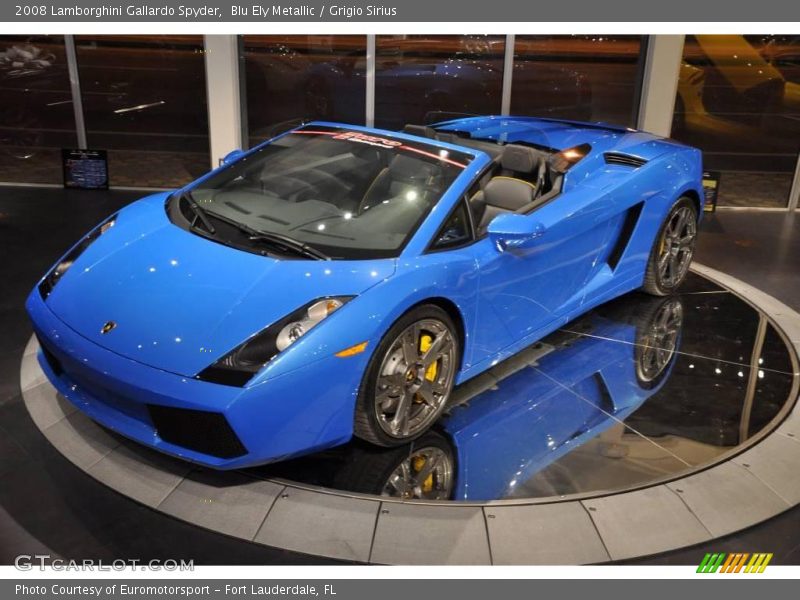 Blu Ely Metallic / Grigio Sirius 2008 Lamborghini Gallardo Spyder