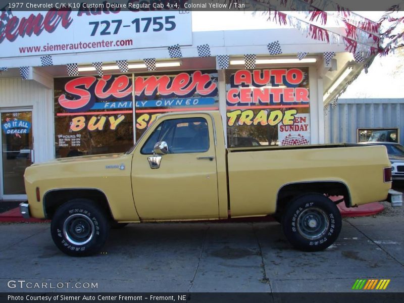 Colonial Yellow / Tan 1977 Chevrolet C/K K10 Custom Deluxe Regular Cab 4x4