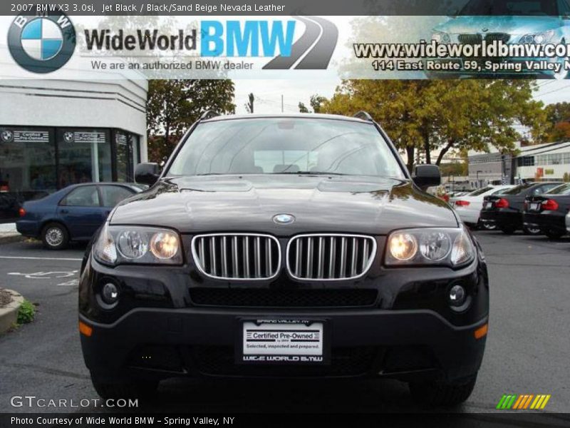 Jet Black / Black/Sand Beige Nevada Leather 2007 BMW X3 3.0si