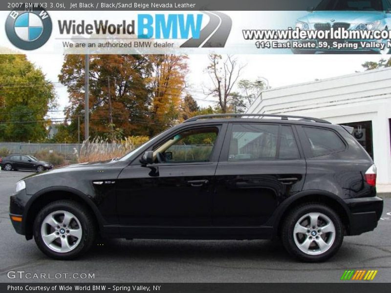 Jet Black / Black/Sand Beige Nevada Leather 2007 BMW X3 3.0si