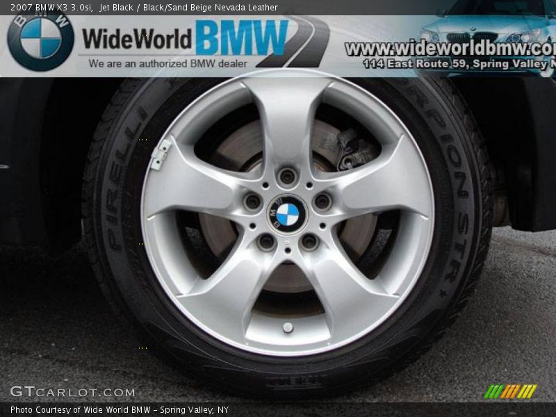 Jet Black / Black/Sand Beige Nevada Leather 2007 BMW X3 3.0si