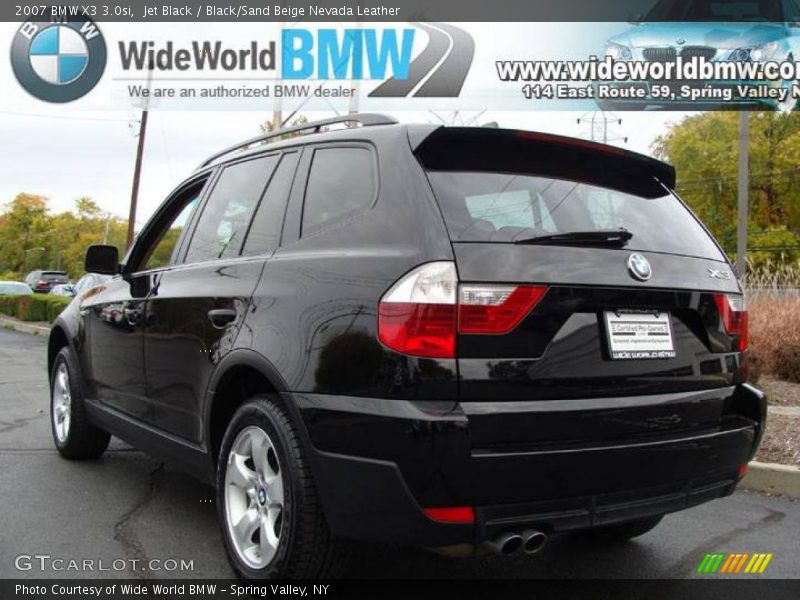 Jet Black / Black/Sand Beige Nevada Leather 2007 BMW X3 3.0si