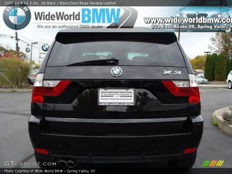 Jet Black / Black/Sand Beige Nevada Leather 2007 BMW X3 3.0si