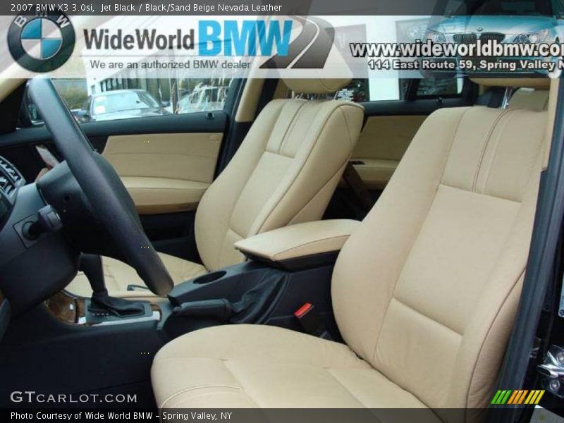 Jet Black / Black/Sand Beige Nevada Leather 2007 BMW X3 3.0si