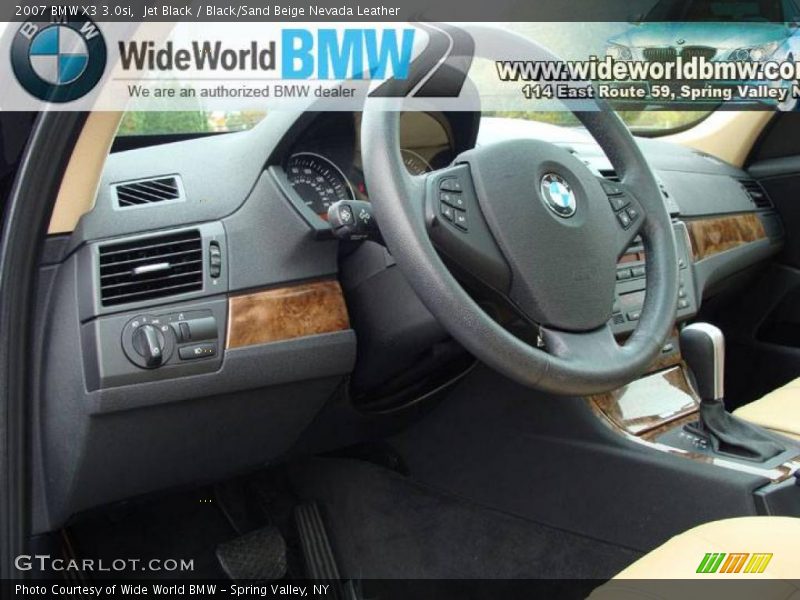Jet Black / Black/Sand Beige Nevada Leather 2007 BMW X3 3.0si