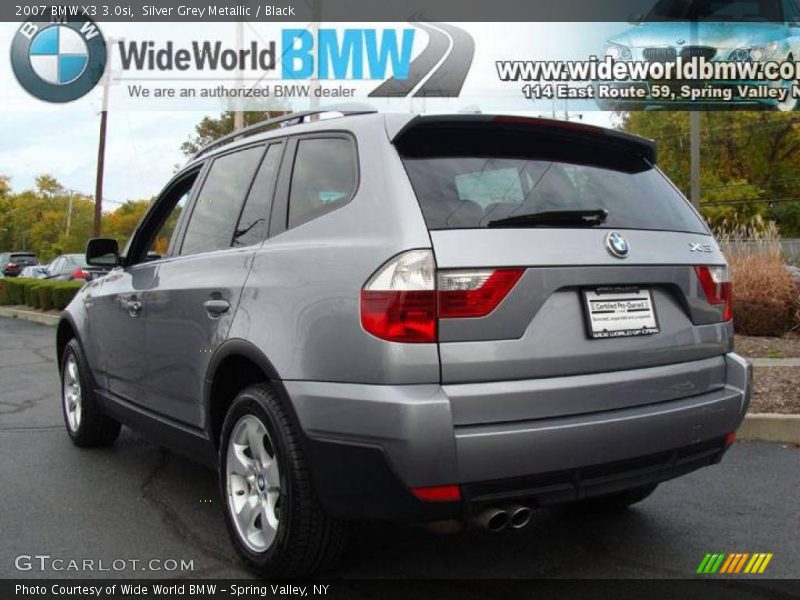 Silver Grey Metallic / Black 2007 BMW X3 3.0si