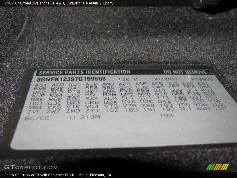 Graystone Metallic / Ebony 2007 Chevrolet Avalanche LT 4WD