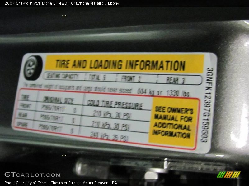 Graystone Metallic / Ebony 2007 Chevrolet Avalanche LT 4WD