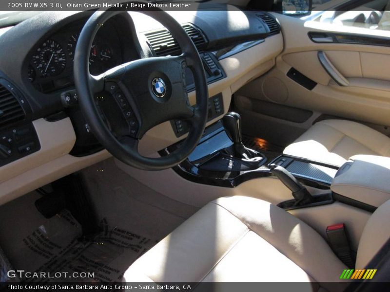 Olivin Green Metallic / Beige Dakota Leather 2005 BMW X5 3.0i