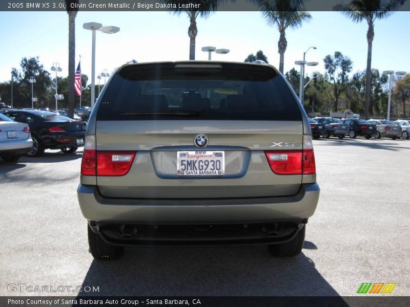 Olivin Green Metallic / Beige Dakota Leather 2005 BMW X5 3.0i