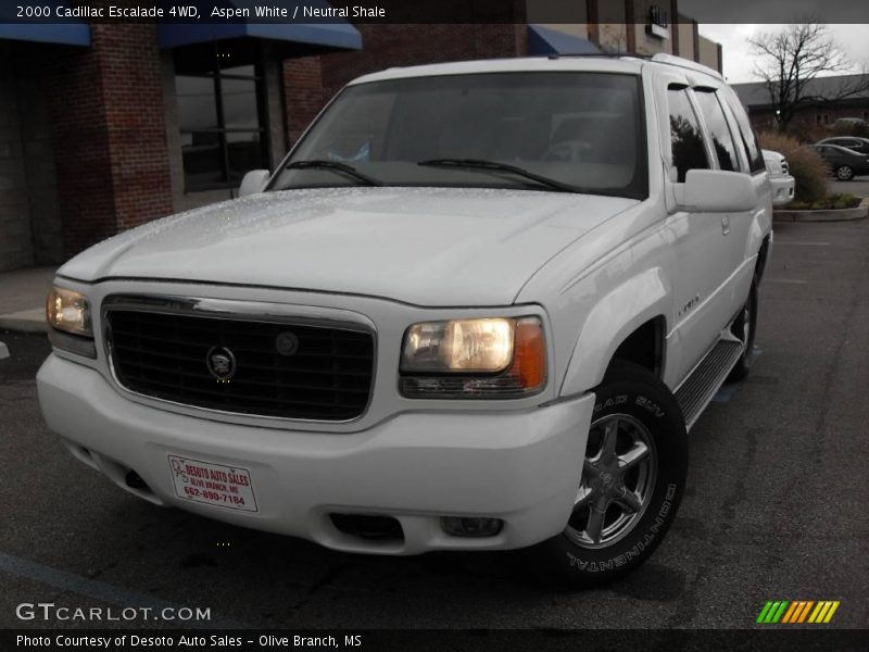 Aspen White / Neutral Shale 2000 Cadillac Escalade 4WD