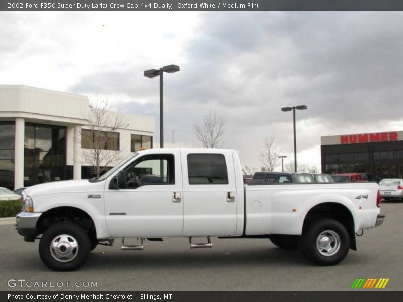 Oxford White / Medium Flint 2002 Ford F350 Super Duty Lariat Crew Cab 4x4 Dually