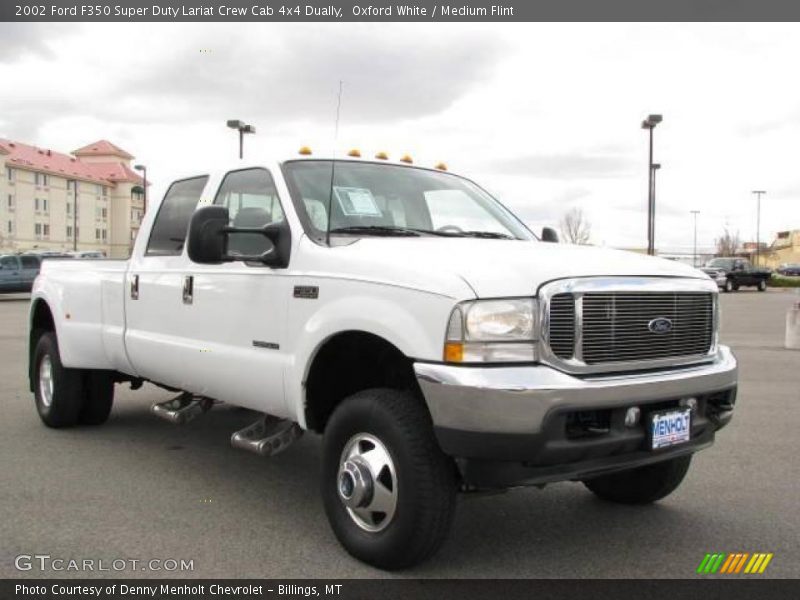 Oxford White / Medium Flint 2002 Ford F350 Super Duty Lariat Crew Cab 4x4 Dually