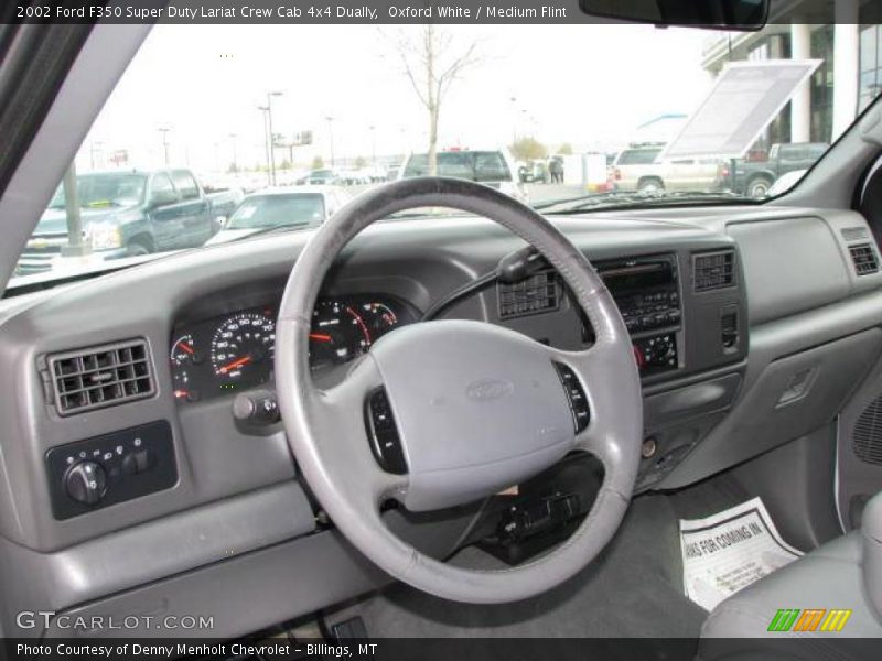 Oxford White / Medium Flint 2002 Ford F350 Super Duty Lariat Crew Cab 4x4 Dually