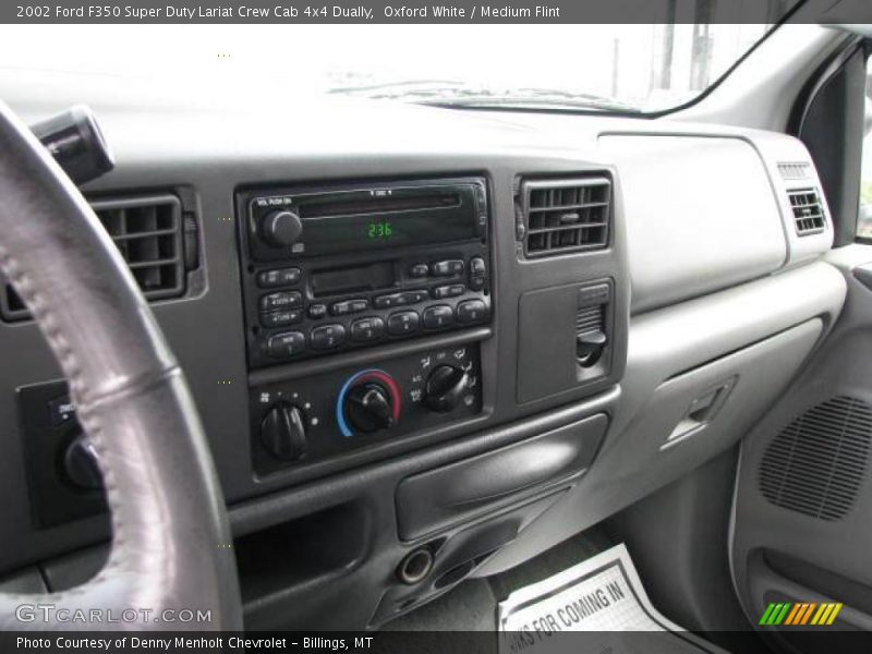 Oxford White / Medium Flint 2002 Ford F350 Super Duty Lariat Crew Cab 4x4 Dually