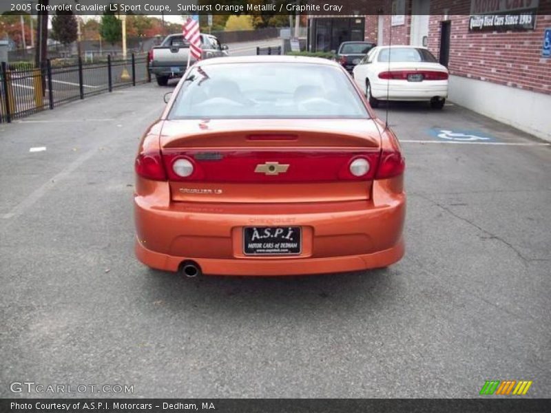 Sunburst Orange Metallic / Graphite Gray 2005 Chevrolet Cavalier LS Sport Coupe