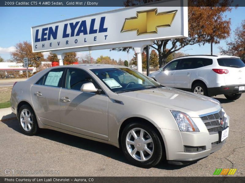 Gold Mist / Ebony 2009 Cadillac CTS 4 AWD Sedan