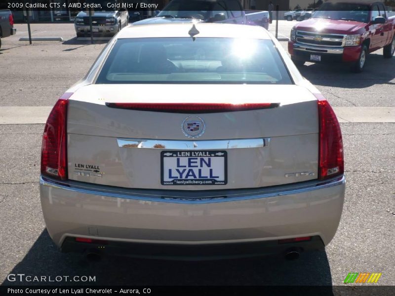 Gold Mist / Ebony 2009 Cadillac CTS 4 AWD Sedan