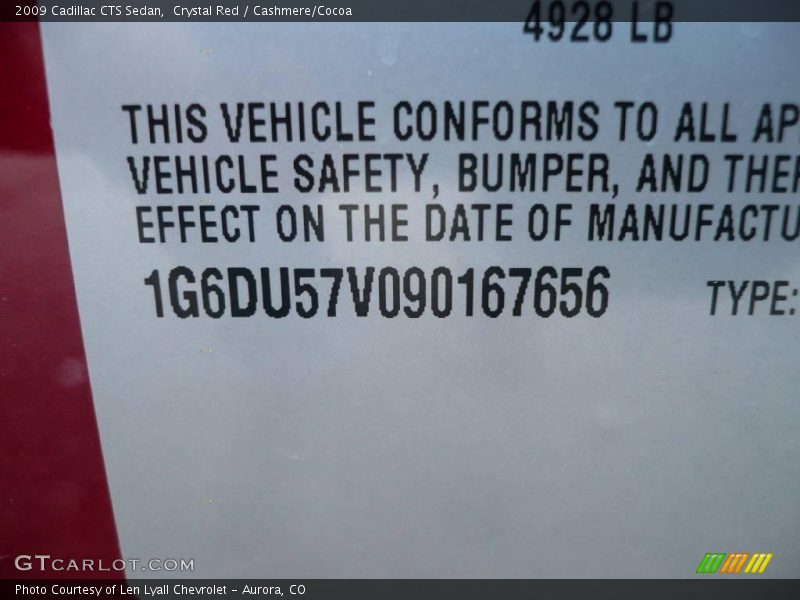 Crystal Red / Cashmere/Cocoa 2009 Cadillac CTS Sedan