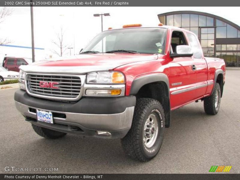 Fire Red / Graphite 2002 GMC Sierra 2500HD SLE Extended Cab 4x4
