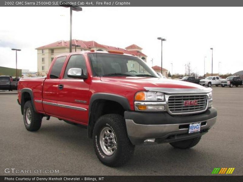 Fire Red / Graphite 2002 GMC Sierra 2500HD SLE Extended Cab 4x4