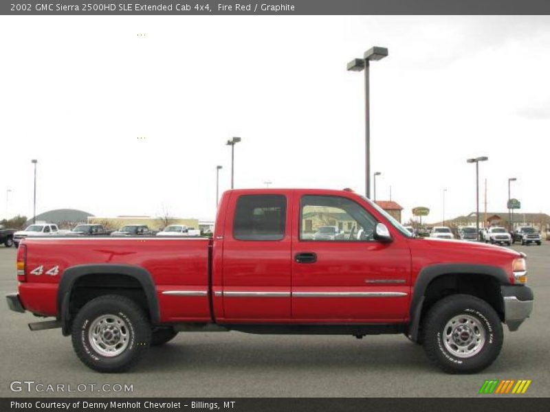 Fire Red / Graphite 2002 GMC Sierra 2500HD SLE Extended Cab 4x4