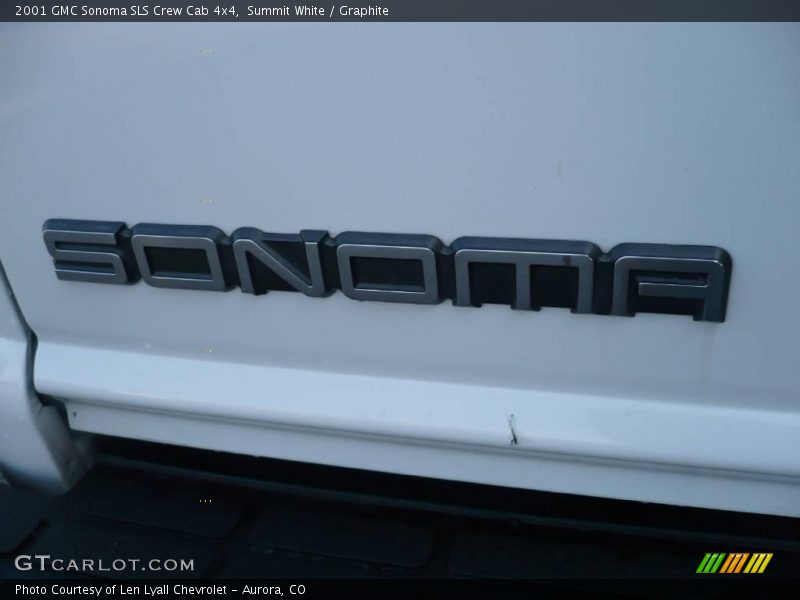 Summit White / Graphite 2001 GMC Sonoma SLS Crew Cab 4x4