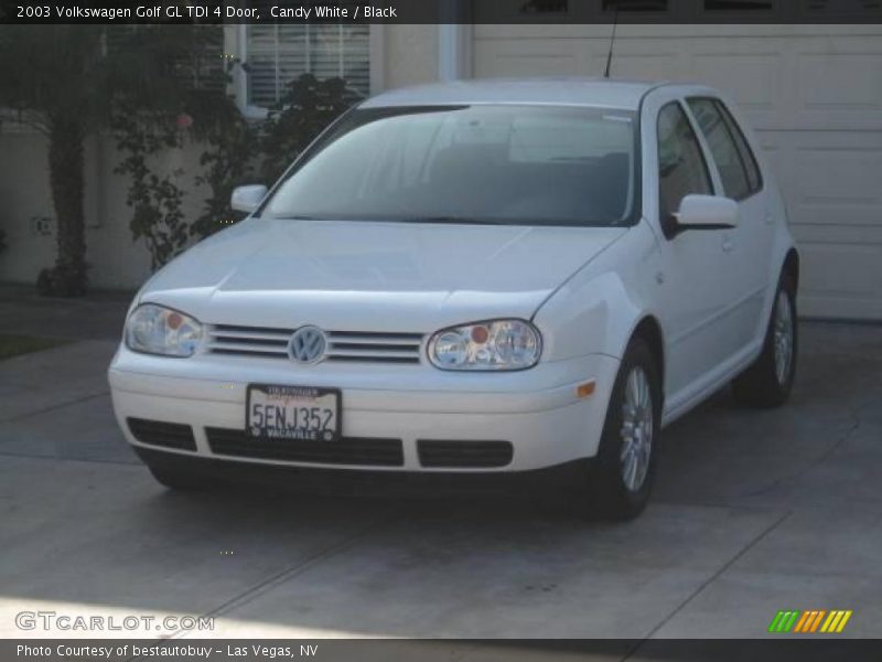 Candy White / Black 2003 Volkswagen Golf GL TDI 4 Door