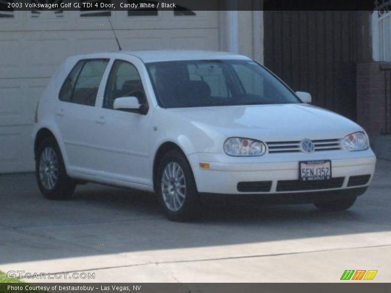 Candy White / Black 2003 Volkswagen Golf GL TDI 4 Door