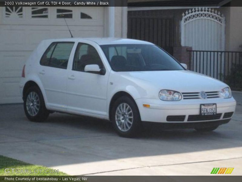 Candy White / Black 2003 Volkswagen Golf GL TDI 4 Door