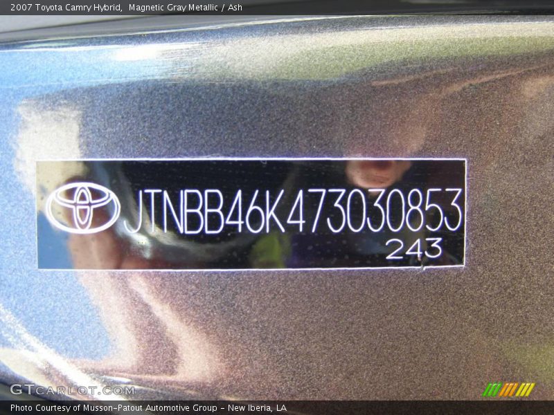 Magnetic Gray Metallic / Ash 2007 Toyota Camry Hybrid