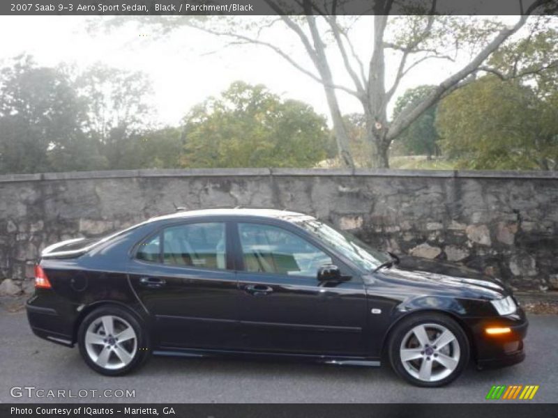 Black / Parchment/Black 2007 Saab 9-3 Aero Sport Sedan