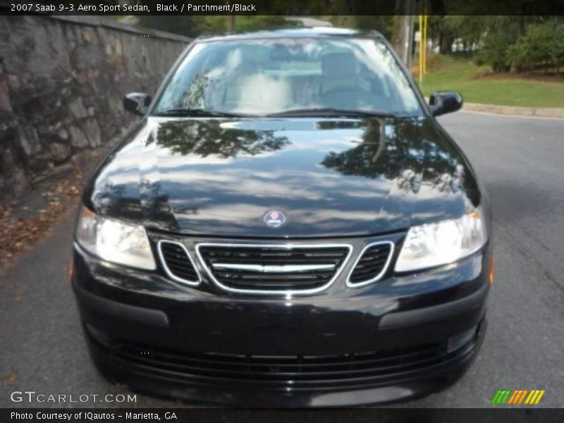 Black / Parchment/Black 2007 Saab 9-3 Aero Sport Sedan